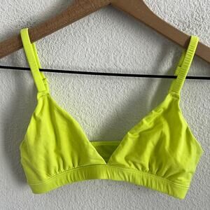 Skims Bright Neon Green Pull On Style Adjustable Strap Bralette Bra XS
